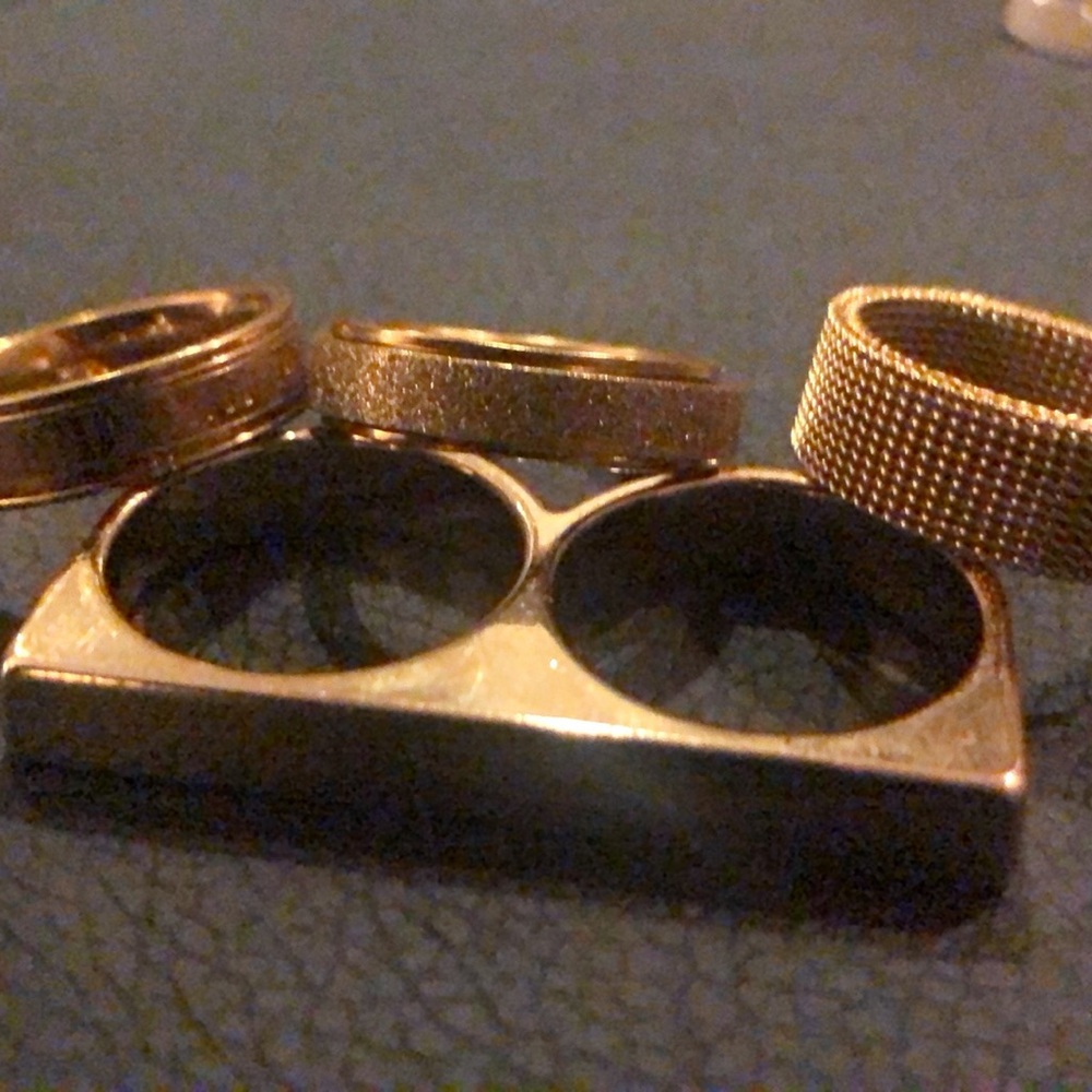 Multiple rings and a watch ( not real gold )